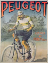 Cartaz publicitário das bicicletas Peugeot