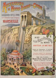 Cartaz publicitário do elevador de Nossa Senhora da Guarda, Marselha, c.1900