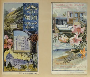 Cartazes que anunciam o Chemin de Fer d&39;Orleans, c.1900-05