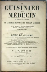 Página de apresentação do livro "Le cuisinier et le medecin, l