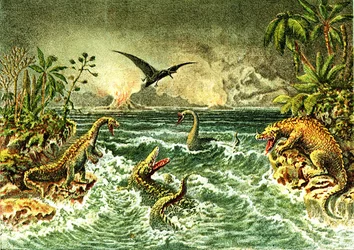 Mundo Primitivo (com dinossauros) - Período Secundário da Pré-História