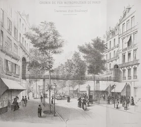 Projeto para um sistema de metropolitano de superfície em Paris, 1886