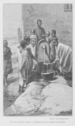 Fonte pública no Senegal, ilustração de "Le Senegal ...", de Louis Leon Faidherbe, 1889