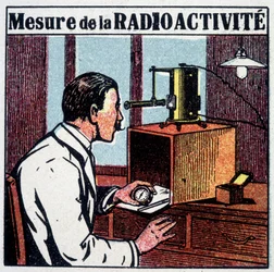 Medição de radioactividade - gravura, século XX