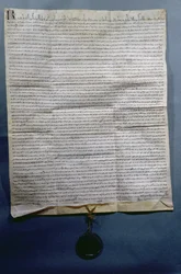 Ratificação por Raymond VII (1197-1249) Conde de Toulouse do Tratado de Meaux, c.1229