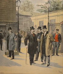 Re-entrada para o Chambres des Deputes: Três Fantasmas, ilustração de Le Petit Journal: Suplemento illustre, 5 de junho de 1898