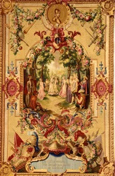 Tapeçaria de Regence Gobelins com a história de Dom Quixote, 1717-18