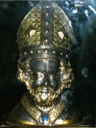 Cabeça relicário de St. Polycarp (prata e ouro)