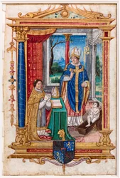 René du Bellay em oração diante de São Nicolau