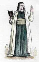 Representação de um padre teofilantropista (gravura a cores)