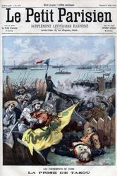 Revolt des Boxers (1898-1900): Os aliados capturam Takou na China - em "Le Petit Parisien".