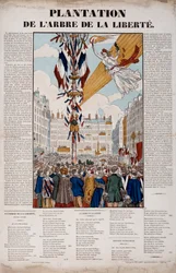 Revolução de 1848: plantação da Árvore da Liberdade em 25 de Março de 1848. Gravura de 1848 Paris, Musee Carnavalet