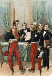 Revolução de Julho de 1830: "Você é o melhor das repúblicas" frase dita por La fayette (Lafayette) ao Duque de Orleans, que se tornou Louis Philippe I (1773-1850), rei dos franceses, a 26 de Julho de 1830.