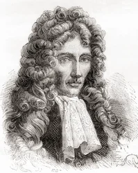 Robert William Boyle, filósofo natural anglo-irlandês, químico, físico e inventor, de Les Merveilles de la Science, pub.1870