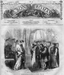 Série romana: "Notre Dame de Paris" de Victor Hugo (1802-1885). Gravação em "Les bons romances".
