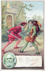 Romeo lutando contra Tybalt na ópera de Gounods Romeu e Julieta adaptado da peça de William Shakespeare (1564-1616)