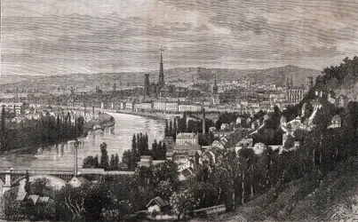 Rouen - Seine-Maritime - gravura em "La France illustree: geography, history, statistical administration" de V.A. Malt-Brown. 1884