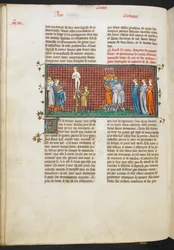Real MS 16 G. VI, Morte de Romilda, filhas de Romilda salvando a sua honra (Livro 4, 24), de Les Grandes Chroniques de France