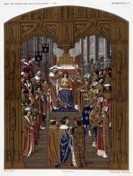 Coroação de Carlos VI (1380) - em «Os cronistas da história de França desde as origens até ao século XVI» de Mme de Witt, Paris