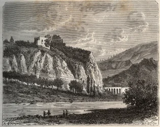 Saint-Paul-en-Cornillon (Saint Paul en Cornillon) - Loire, na região de Rhone-Alpes - gravura em "La France illustree: geography, history, statistical administration" de V.-A. Malt-Brown. 1884