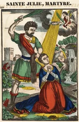 Santa Júlia, martírio, imagem espinhal do século XIX.