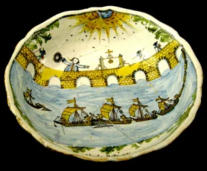 Saladeira representando uma ponte sobre o Loire (cerâmica)