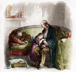 Samuel Hahnemann (1755 - 1843) descobre a homeopatia. Gravura a partir de um desenho de Pauquet.