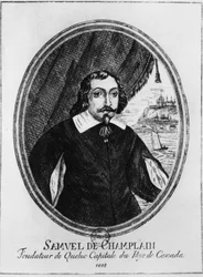 Samuel de Champlain (1570-1635), gravura anônima.