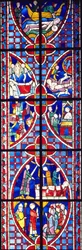 Cena da vida de São Vicente, 1245-7 (vidro pintado e manchado)