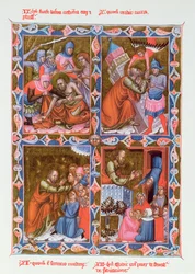Cenas da vida de São Paulo, fac-símile de um manuscrito do século XV da Legendaire des Anjou-Hongrie, escola de Bolonha