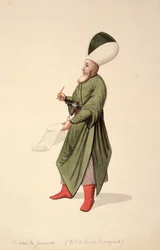 Escriba aos comandantes de janízaros, período otomano, terceiro quartel do século XVIII (wc no papel)