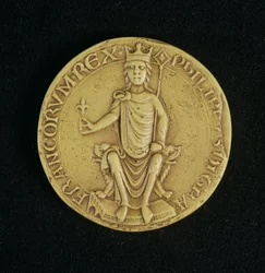 Selo de Philippe II Auguste (1165-1223) 1198 (cera)