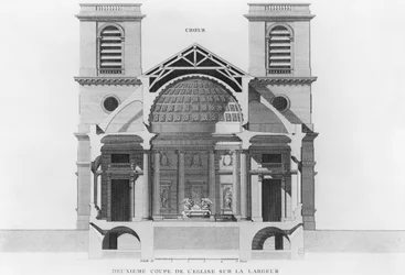 Segundo corte transversal da igreja Saint-Philippe-du-Roule, Paris
