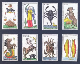 Seleção de cartas de tarô astrológico