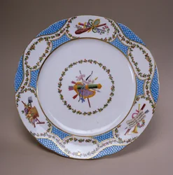 Prato de serviço de sobremesa Sevres, do Melbourne Service, 1770 (porcelana de pasta mole)