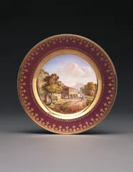 Placa topográfica de fundo roxo Sevres