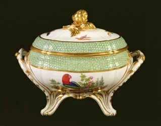 Sevre terrina do serviço de Éden, pintores marca Pierre-Joseph Rosset, 1788 (porcelana)