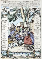 Música para a canção "Ronde de Guilleri" - imagem do Epinal