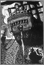 Navio. Ilustração do romance "A bord de l
