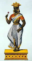 Simaladevi esposa de Yama, gravada por C. de Motte (1785-1836) (cor litho)