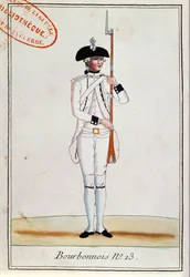 Soldado do Regimento de Bourbonnois, c.1780