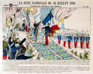 Distribuição Solene de Bandeiras na Longchamp pelo Presidente Jules Grevy (1807-91), 14 de julho de 1880, 1880
