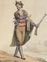 Contrabandista espanhol da área de Cádiz, 1815, gravado por Langlume (século XIX)