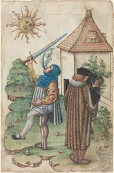 Não fales contra o sol e não faças água virada para o sol [fol. 39 reto], c.1512-1515 (aguarela)