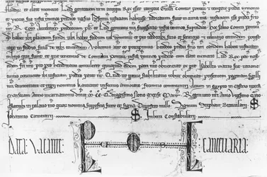 St. Louis regulamenta os direitos de justiça dos Condes de Artois (tinta sobre papel)