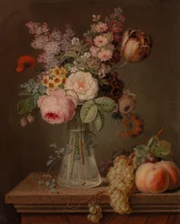 Ainda vida com flores em um vaso de vidro