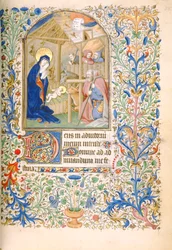 T.2629 Ms 63 f.55r A Natividade (Uso de Paris) c.1460