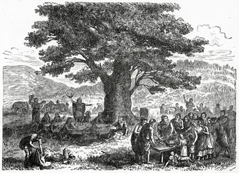 Teutões, desfrutando de um feriado, c.1882 (gravura em madeira)