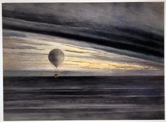 O balão, Zénith, durante um voo de longa distância de Paris a Bordeaux em março de 1875, pub 1875-1880