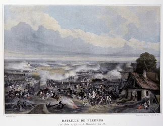 A Batalha de Fleurus em 1794 - em "Batalhas Napoleônicas", no final do século XIX